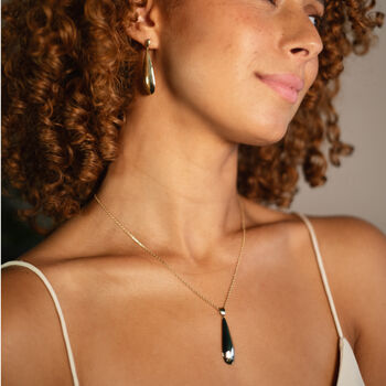 Handmade Solid 18ct Gold Large Drop Necklace, 4 of 4