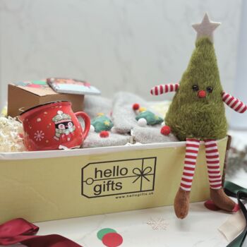 Christmas Eve Gift Box For Kids – Red Mug, Cosy Gloves, Festive Toy And Chocolate Treat, 4 of 10