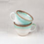 Green Set Of Two Porcelain Tea Cup With Saucer, thumbnail 7 of 8