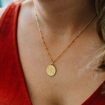 24ct Gold Plated World Map Necklace, 2 of 5