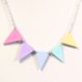 Pastel Bunting Necklace In Acrylic With Silver Plated Chain, thumbnail 5 of 7