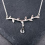 Sterling Silver Branch Necklace With Green Amethyst, thumbnail 2 of 3