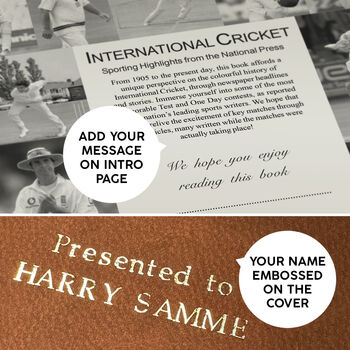 Cricket Personalised UK Sports Gift Newspaper Book, 10 of 12
