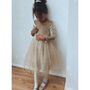 Champagne Gold Sparkly Long Sleeve Velvet Tutu Dress, thumbnail 9 of 11