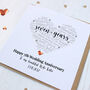 Personalised 7th Copper Wedding Anniversary Card, thumbnail 3 of 10