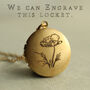 Personalised Birth Flower Round Locket Necklace, thumbnail 3 of 9