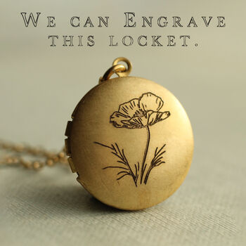 Personalised Birth Flower Round Locket Necklace, 3 of 9