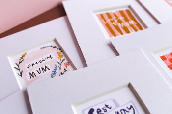 Love You Mum Striped Mini Art Print, 5 of 10