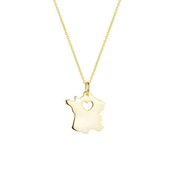 Love France Map Heart Necklace Sterling Silver, 4 of 8