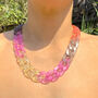 Chunky Multi Coloured Gold Acrylic Link Necklace, thumbnail 2 of 7
