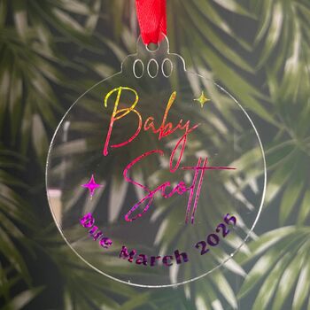 Pregnancy Announcement Christmas Bauble, 3 of 6