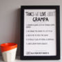 Personalised Things We Love About Grandparent Print, thumbnail 4 of 6