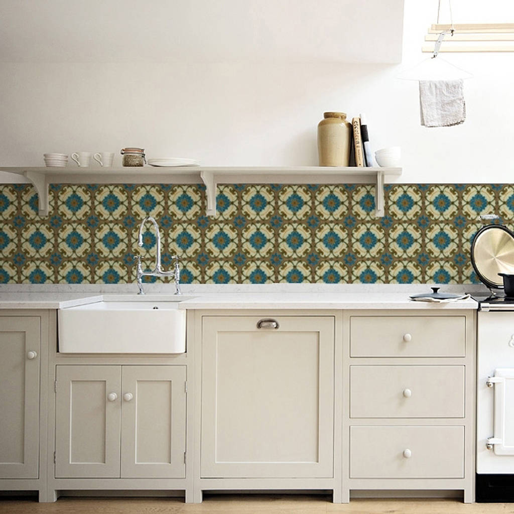 Majolica Kitchen Walls Backsplash Wallpaper By Lime Lace ...