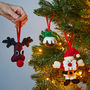 Set Of Three Felt Christmas Tree Decorations, thumbnail 1 of 6
