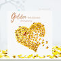 Butterfly Golden Wedding Anniversary Heart Card Not 3D, thumbnail 1 of 12