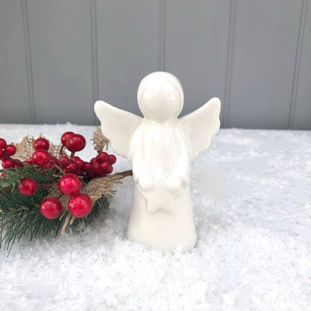 Christmas Ceramic Angel Decoration By Pink Pineapple Home & Gifts