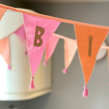 Pink 'Happy Birthday' Fabric Bunting, 4 of 4