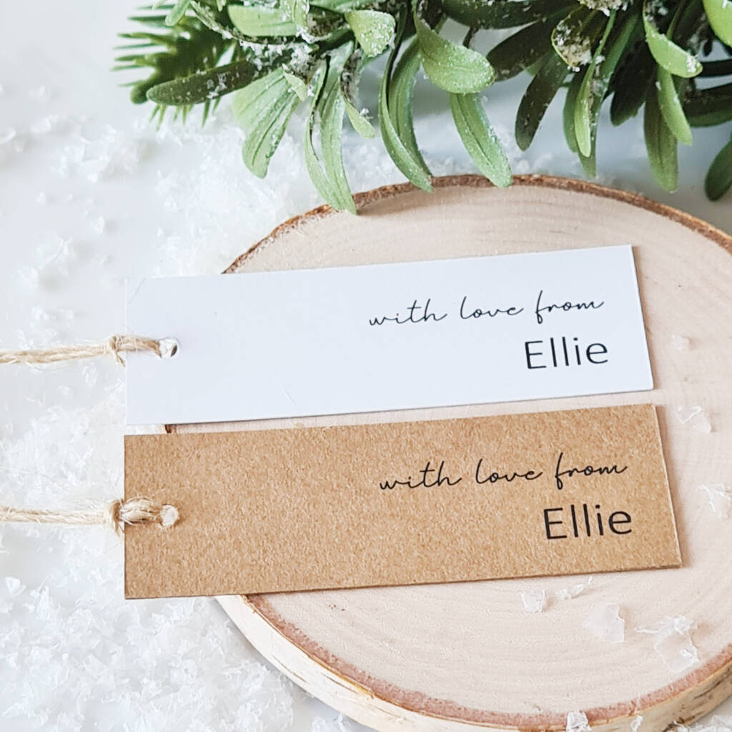 Personalised Christmas Gift Tags With Love From