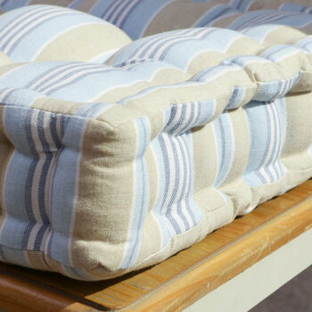 Oxford Stripe Square Seat Pads, 5 of 5