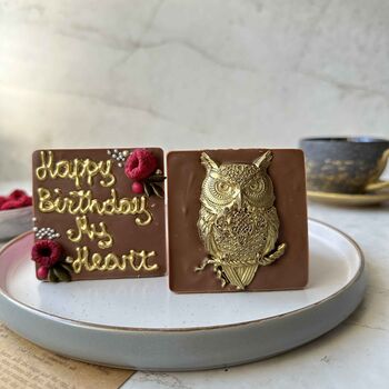 Chocolate Owl, Personalised Woodland Bird Gift, 7 of 9