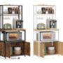 Coffee Bar Cabinet Bakers Rack With Outlet, thumbnail 7 of 7