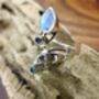 Moonstone And Blue Topaz Wrap Around Ring, thumbnail 7 of 8