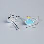 Sterling Silver Blue Whale Stud Earrings, thumbnail 2 of 5