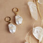 Baroque Pearl Drop Gold Hoop Earrings, thumbnail 2 of 2