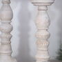 White Distressed Wooden Candlestick, thumbnail 6 of 7