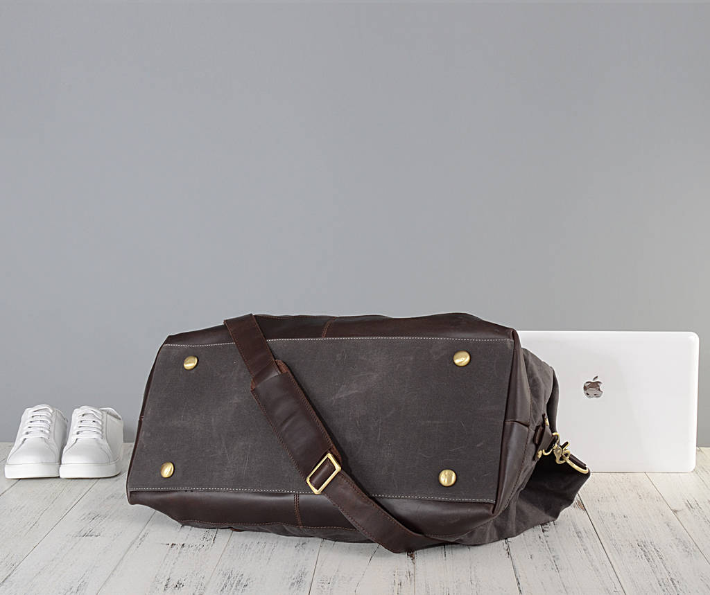 waxed holdall bag