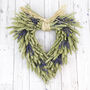 Handmade Lavender Heart Wheat Wreath, thumbnail 1 of 11