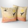 Harmony Of Swifts Hand Made Poly Linen Cushions, thumbnail 1 of 7