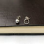 Sterling Silver Mismatched Circle And Dot Earrings, thumbnail 2 of 9