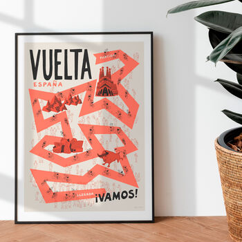 Vuelta Grand Tour Cycling Poster, Art For Cyclists, 2 of 9