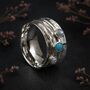 Personalised Sterling Silver Turquoise, Moonstone And Pearl Spinner Ring, thumbnail 1 of 12