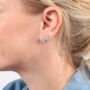 Sterling Silver Halo Radiance Sparkling Stud Earrings, thumbnail 7 of 12