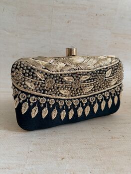 Heavily Embroidered Green Clutch Bag, 5 of 11