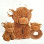 Brown Cow Baby Set, Small + Mini Toy + Rattle + Boxed, thumbnail 1 of 5