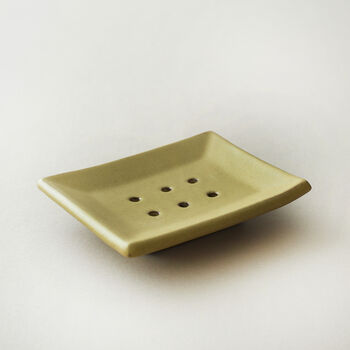 Fair Trade Handmade Glaze Stoneware Rectangle Soap Dish, 10 of 12