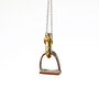 Personalised Sterling Silver And Gold Stirrup Necklace, thumbnail 9 of 9