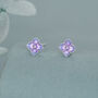 Sterling Silver Purple Hydrangea Enamel Stud Earrings, thumbnail 1 of 12
