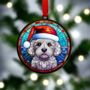 Bichon Frise In Santa Hat Suncatcher Decoration, thumbnail 3 of 6