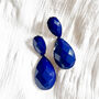 Blue Faceted Statement Teardrop Earrings, thumbnail 1 of 2