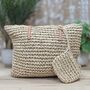 Rattan Shoulder Bag With Purse In Natural, thumbnail 2 of 2