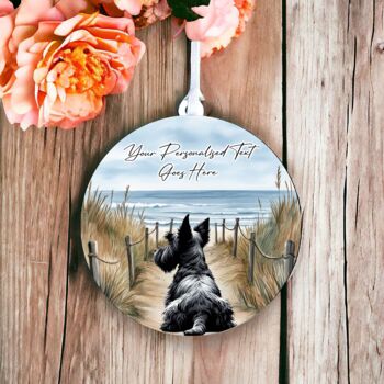 Personalised Scottish Terrier Dog Beach Walk Collection, 4 of 8