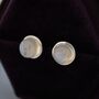 Natural Moonstone Stud Earrings In Sterling Silver, thumbnail 2 of 12