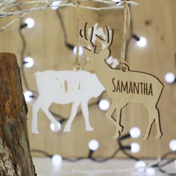 Personalised Reindeer Christmas Decoration, 4 of 4