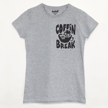 Coffin Break Women's Halloween T Shirt, 5 of 10