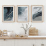 Set Of Three Blue Grey Abstract Art Prints, thumbnail 6 of 7