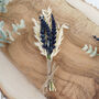 Dried Flower Cream And Navy Lavender Buttonhole, thumbnail 8 of 8